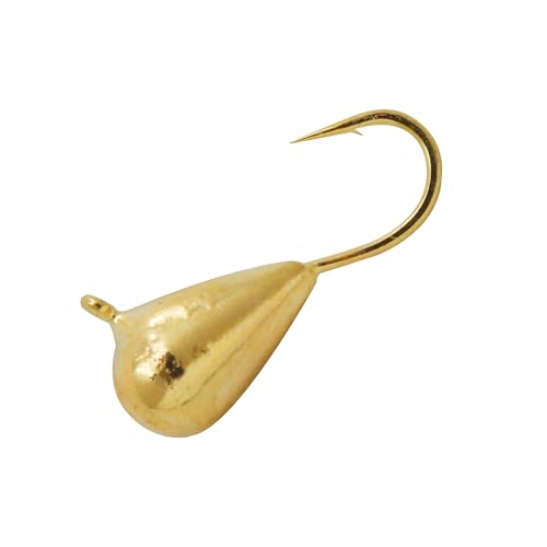 Temorah 5 Pieces 3.0-6.0mm Teardrop Tungsten Ice Jig (MT02 Gold 4mm 5pcs)