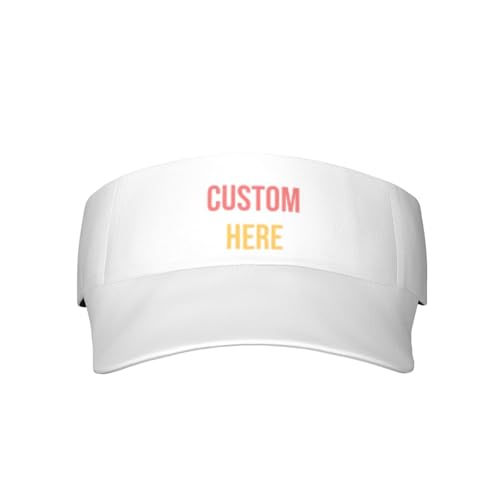 Custom Sun Visor Hat for Men Women Personalized Tennis Visor Wide Brim Visor Funny Gifts for Women White