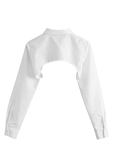 SweatyRocks Women's Long Sleeve Button Front Collared Ultra Crop Blouse Shirt Top2