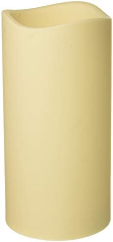 Everlasting Glow 6x12"H LED Out. Pillar, Bisque Christmas, 6InL x 6InW x 12InH, White