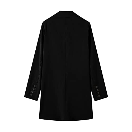 Favipt Wool Trench Coats For Women Winter Fall Fashion Notch Collar Pea Plus Size Long Jackets Casual Walker Coat A01-Black Xx-Large #TOP5