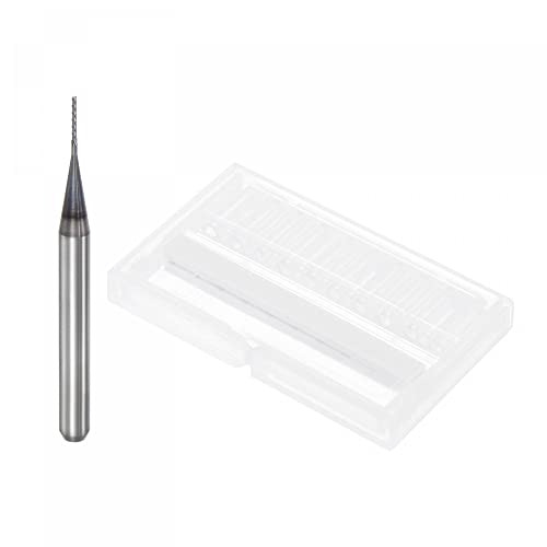 Image of uxcell End Mill CNC Router Bits, 0.5mm x 4mm 1 /8 inch Shank Diamond Film Coated Carbide Engraving Bit Milling Cutter Left Hand for PCB Plastic Fiber Wood 5pcs