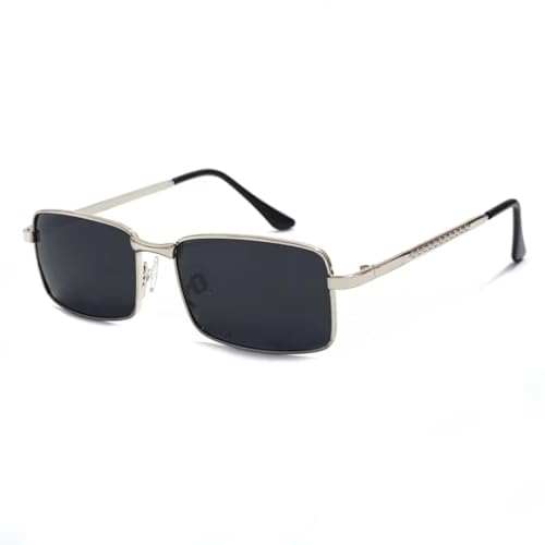 HFVURJ Gafas de sol polarizadas de moda con montura metálica completa para exteriores, protección UV400 (plateadas)