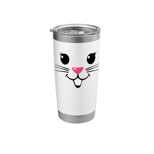 Cute Bunny Face Pink Nose White Teeth Fun Women Girls Easter Stainless Steel Insulated Tumbler