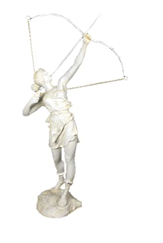 Dea greca Armor Sagittario Figura dea greca Armor Sagittario altezza 100 cm per interni ed esterni, colore: bianco