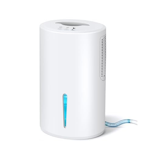Gocheer Dehumidifiers for Home for Room,800 sq ft Dehumidifier with Drain Hose for Basement,68 OZ Small Dehumidifier for Bedroom Bathroom RV Closet with Auto Shut Off,7 Colors LED Light,Sleep Model