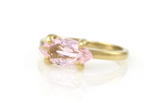 Bague fine quartz rose et anneau de mode minimaliste femme