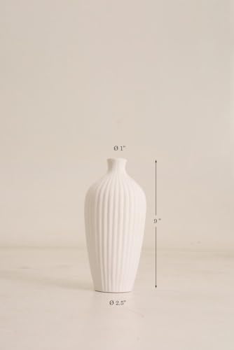 Image of PUREZENTO Morocco Farmhouse Vase White and Blue Set of 5 Matte Finish Ceramic Designer Flower Vase for House Decoration Centre Table Bedroom Side Corner