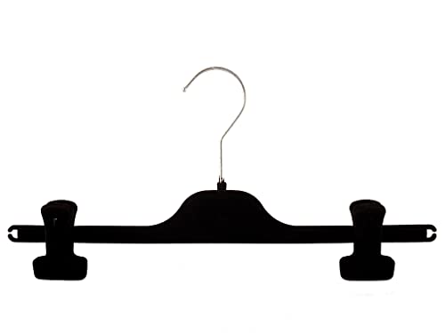 Cintre à pince en velours pour pantalons et jupes, 35cm, noir, lot de 15 Cover
