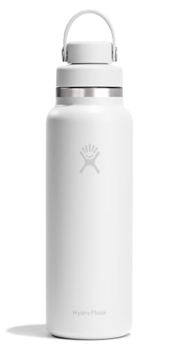Image of Hydro Flask Water Bottle - Insulated Stainless Steel - Wide Mouth Flex Chug Lid, Non Spill, Leakproof in 40 Oz Tonal White