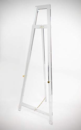 Designstyles Decorative Acrylic Easel Stand â€“ Adjustable Floor Display for Art Pieces, Signs, Mirrors and Chalk/Dry Erase Boards â€“ 58â€ Tall, Solid Clear for Classy Exhibits and Paintings