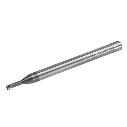 Image of 3 Flute Thread Milling Cutter, Tungsten Steel CNC End Mill for Aluminum Stainless Steel 4mm Shank M3x0.5 D4x50 50mm Length 1 Piece
