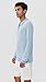 Onia-Cotton Textured Knit Long Sleeve Polo-Solid-Pale Blue-S