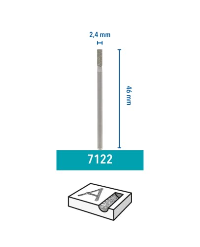 Dremel 7122 Diamantbestückter Fräser (Zubehörsatz für Multifunktionswerkzeug mit 2 Diamant-Fräser ø 2,4 mm zum Gravieren, Schnitzen, Fräsen und Finisharbeiten)