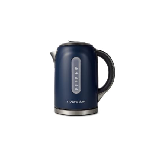 riviera&bar, Bouilloire Inox TR 1,5L Bleu, Puissance 2200W, Écran LCD, Température Réglable 50,100°C, Maintien au Chaud, Sécurité Avancée, Design Élégant, Modèle MILA, BBT578