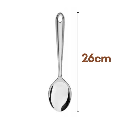 Jogo Kit Utensilios de Cozinha Colher Espátula Escumadeira Concha em INOX 4 Talher Servir e Cozinhar