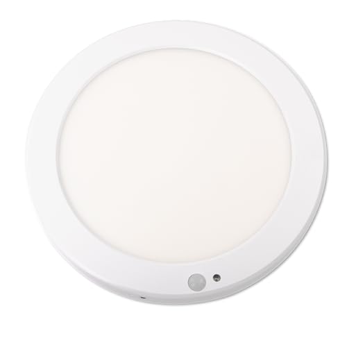 INNOVATE LED Deckenleuchte mit Bewegungsmelder 22cm I Wandleuchte modern Wandlampe mit Bewegungsmelder 18Watt I Deckenleuchte flach Bewegungssensor I LED Lampe Flur I Deckenlampe rund weiss