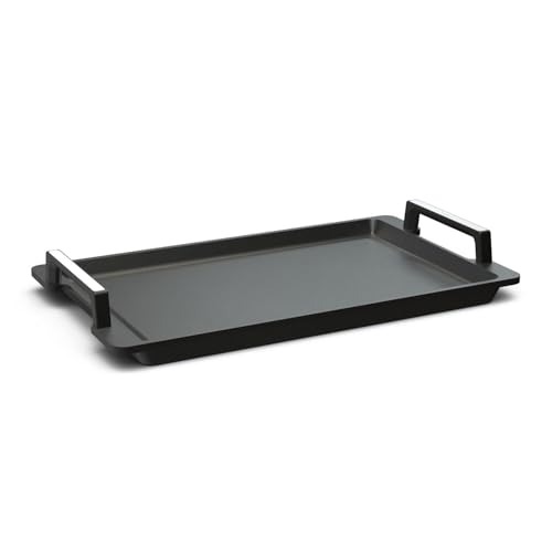 Hoffmann Teppanyaki Grillplatte 41x24 cm I mit Seitengriffen I Induktionsfähige Plancha I Grill Gasgrill Herd I antihaft Beschichtung I glatt