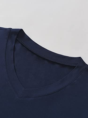Image of Latuza Men's Viscose Sleep Shirt Soft V-Neck Pajama Tops 3 Pack