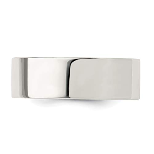 7mm Flat Comfort Fit Sterling Silver Wedding Band Ring4