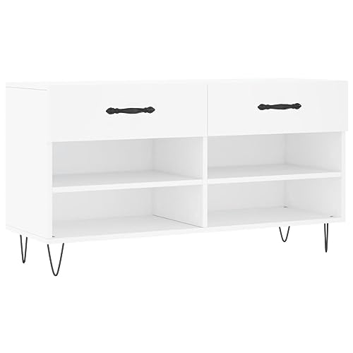Banc à chaussures blanc contre le désordre pour optimiser les petits espaces - 3