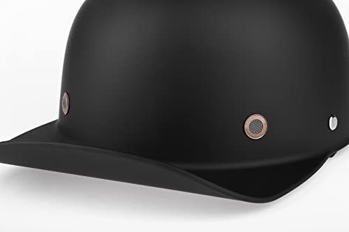 Yesmotor Baseball Style Cap Retro Motorcycle Helmet Unisex-Adult - Dot Approved (Gray, L) #TOP4