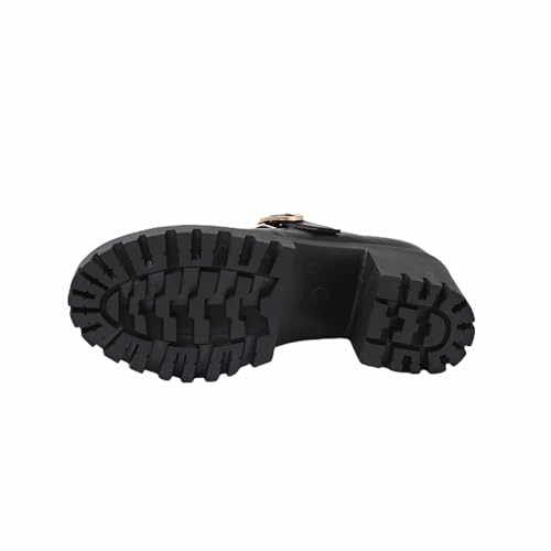 Womens Mary Jane Pump Ankle Buckle Platform Lug Sole Pumps3