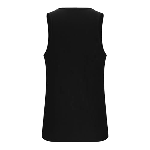 Cambkatl Men's Button Up Henley Tank Top Sleeveless Ribbed Knit Summer Slim Fitted Muscle Tee Shirt4