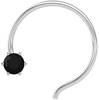 highspark 92.5 Sterling Silver Nose Pin for Women | Simple & Elegant Nose Piercing for Women & Girls | Lovely Gift - Black Gold-picture-37