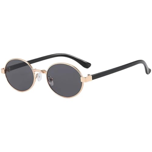 Lunettes de soleil ovales en métal style punk rétro pour look vintage et protection UV400