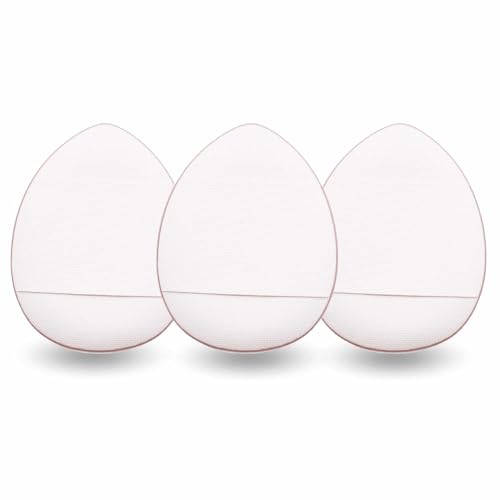 IMAXWAVE Set de 3 esponjas de maquillaje de dedos, Mini esponjas aplicadoras, Esponjas cosméticas tipo dedal, Esponjas para aplicación precisa, Esponjas de precisión para cosméticos - Blanco