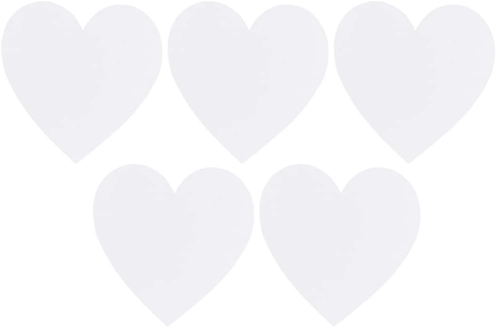 Heart Shaped Canvas Painting Panels for Children 5 Pack White