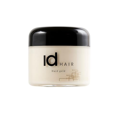 IdHAIR Hard Gold Hair Wax Cire capillaire professionnelle pour homme Tenue forte et brillance moyenne Convient pour cheveux courts Sans parabène 90 ml