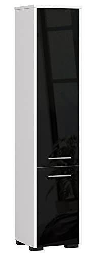 AKORD Meubles de Salle de Bain Haut | 2 Portes (Haut et Bas) | 30 x 140 x 30 cm Poids 25 kg | Meuble Colonne Salle de Bains Rangements | sur Pied ou Mural Commode |...