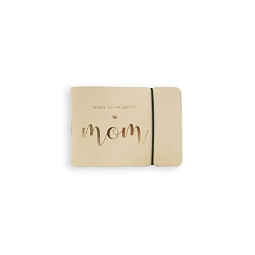 Product Image of the Authentic Leather What I Love About Mom Book 50 Prompts to Express Your Love USA Made Fill In the Blank Book | Natural