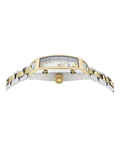 Versace Dominus Collection Luxury Womens Watch Timepieces with a Two Tone Bracelet and Case Featuring a Silver Dial2