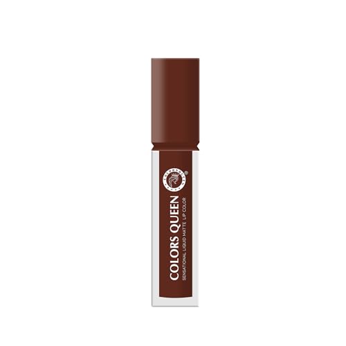 Image of Colors Queen Sensational Liquid Matte Lipstick - 7g | Long Lasting, Fade & Transfer Proof Lipstick | Highly Pigmented, Water & Smudge Proof Liquid Lipstick for Women (06 - Espresso)