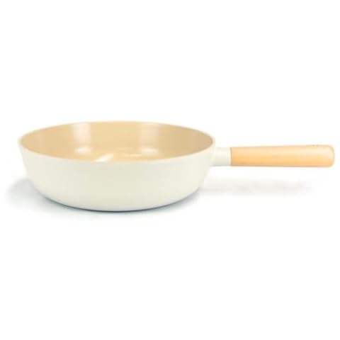 FIKA 10" Nonstick Stir Fry Chef Wok with Wooden Handle, Induction Compatible Cookware for All Stovetops, Kitchen Essential Ceramic Coating Skillet, Healthy Cooking Pan, Made in Korea (26cm) Cover