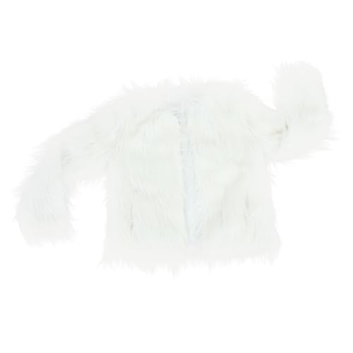Manteau de Noël femme LED blanc fourrure pour fête de fin d'année