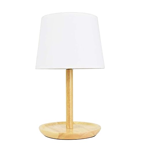 Lampe de table bois avec abat-jour textile pour lecture confortable et étude
