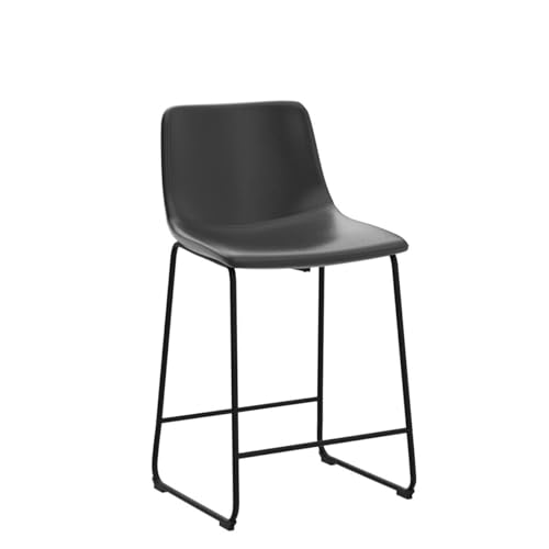 Image of Waleaf 26 Inch Counter Height Bar Stools Set of 2, Faux Leather Bar Chairs