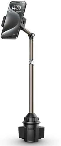 JSAUX Car Cup Holder Cellphone Mount, Metal Long-Arm Ultra Stable...