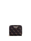 GUESS Laurel portafolios pequeña con cierre alrededor del logotipo café, marrón (Brown Logo), Talla unica