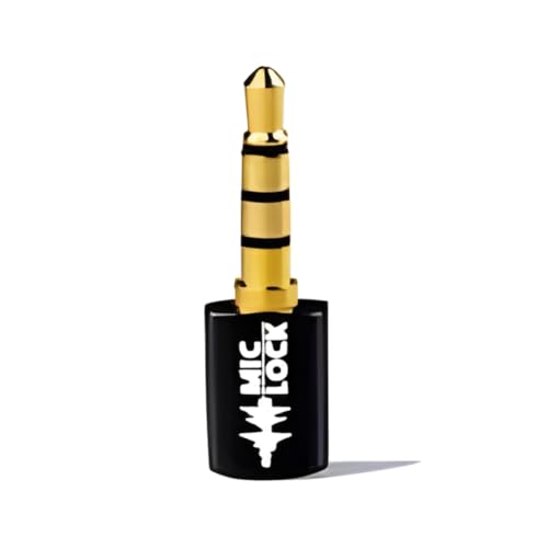 Mic-Lock 3.5mm for Headphone Port - Microphone Audio and Data Security - Privacy Protector for Laptops, Smartphones, Tablets, and Computers (Black, Single Pack)