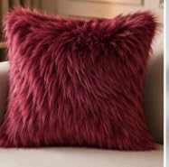 Image of Prokart Soft Faux Fur Fabric Cloth - 60 Inch Wide Pana | Fur Fabric Decorative Cloth for Crafting Soft Toys, Fancy Dress, Baby Photoshoot, Wedding Mandap & Party Decor (Dark Red, 1 Mtr)