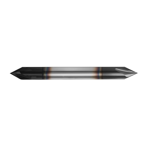 Image of 1 /4 inch Solid Carbide Chamfer Mill, AlTiN Coating, 4 Flute, Chamfer End Mill for Medium Hardness Materials, Double End End Mill Bits, 60 Chamfer Angle, 1 /4 inch Shank Diameter