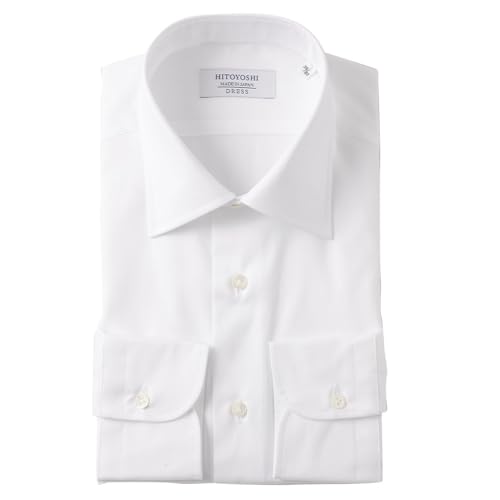 Hitoyoshi Twill Long Sleeve Shirt, Semi-Wide Collar, Men's Button-Down Dress Shirt, 100% Cotton, Made in Japan