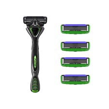Pace 6 Razor for Men – 6 Blade Shaving System with Trimmer, 1 Handle + 4 Cartridges | Precision Smooth Shave, Lubricating Strip & Pivoting Head