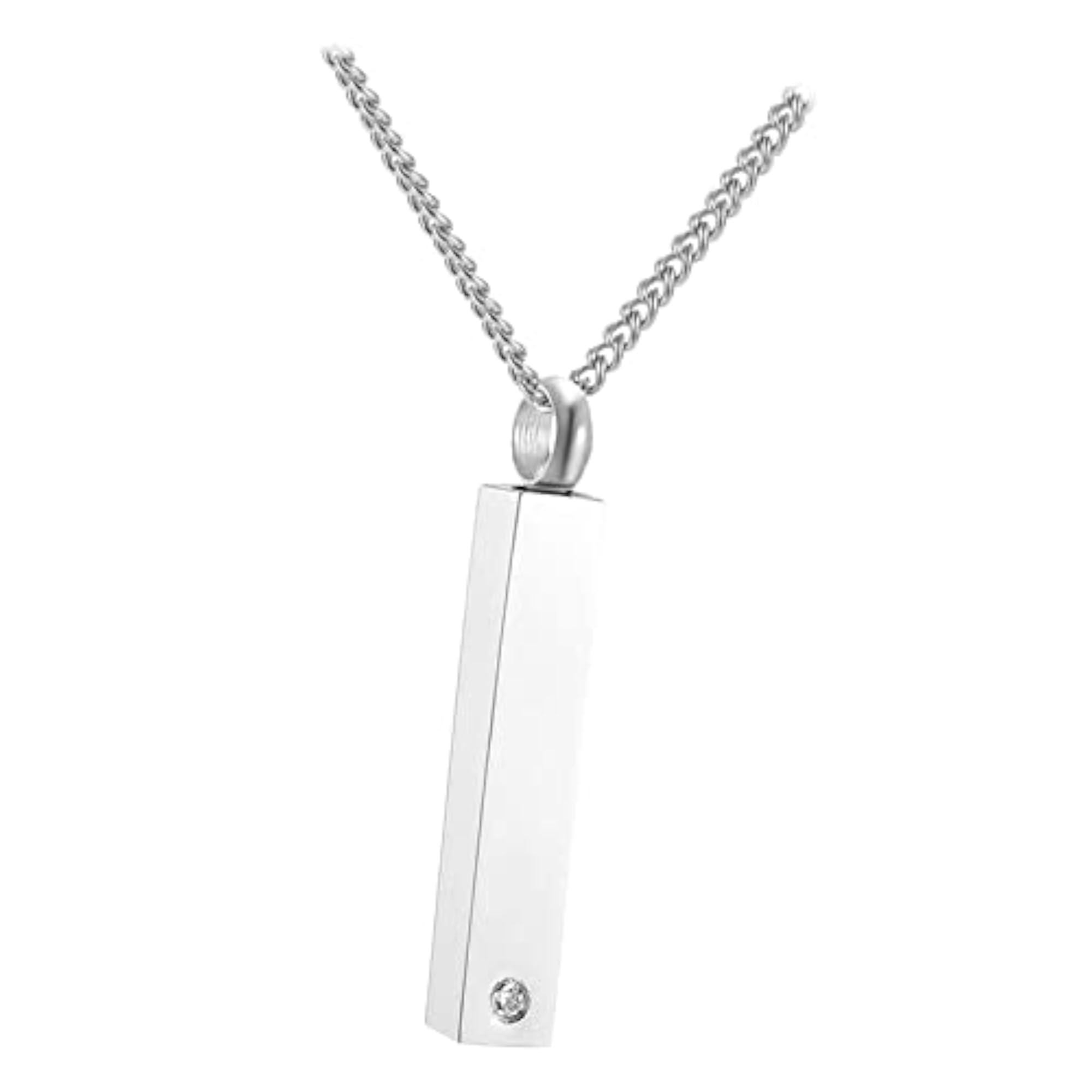 Cremation Urn Necklace with Inlaid Rhinestone Container