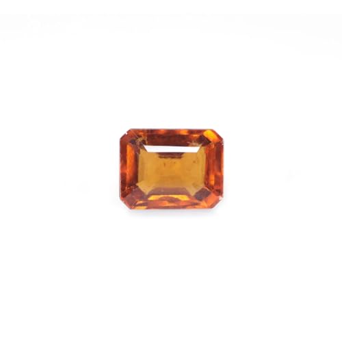 Hessonite africaine naturelle de 8,1 carats taillée en octogone pour création joaillière